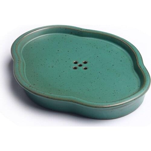 Japanese-Style Pottery Water Storage Bamboo Tea Tray Ceramic Tea Table Tea Tray Tea Table Kung Fu Tea Set Tray Tea Ceremony Tray