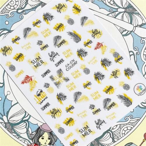 CA-571CA-575 CA-576 Summer Plantain Banana leaf cactus 3D Back glue Nail Art Stickers Decals Sliders Nail ornament decoration