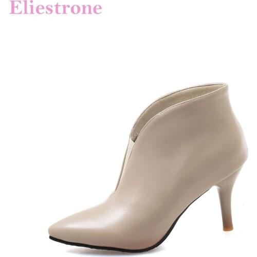 Brand New Sexy Green Apricot Women Ankle Boots Glamour Soft Lady Dress Shoes High Heels AC2088 Plus Big Small Size 10 32 46