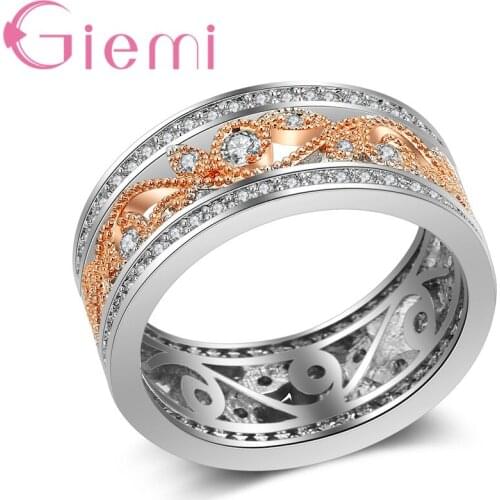 High Quality 925 Sterling Silver Inlaid Crystal Ring For Women Fashion Hot Jewelry Best Choice For Dating Couples Gift