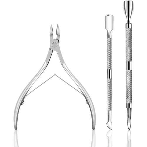 3 Pcs/set Nail Tools Exfoliating Cuticle Three-Piece Double-Headed Stainless Steel Dead Skin Push Household Nail Clipper