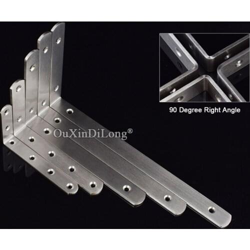 High Quality 4PCS Stainless Steel 90 Degree Right Angle Corner Braces Joint Shelf Support Brackets L Shape Furniture Connectors