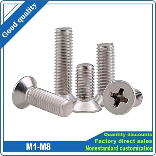 GB819 Cross recessed Countersunk Flat Head Screws M2 M2.5 M3 M4 M5 M6 M8 M10 Stainless Steel Machine Laptop Philips Screws GB819