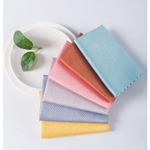 5Pcs/10Pcs Kitchen Anti-Grease Wiping Rags Efficient Fish Scale Wipe Cloth Cleaning Cloth Home Washing Dish Cleaning Towel