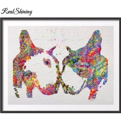 Watercolor Diamond Painting Cross Stitch English Bull Terrier,5d DIY Square Round Diamond Embroidery Mosaic stickers FS5969