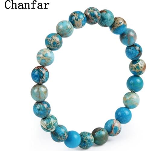 Chanfar 8MM New Fashion Colorful Natural Emperor Stone Bracelet Women Men Jewelry