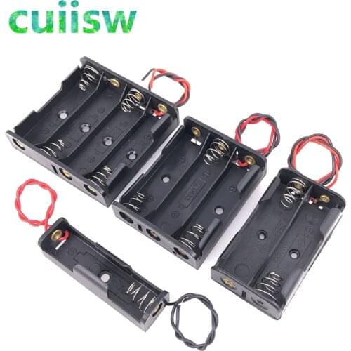 AA Size Power Battery Storage Case Box Holder Leads With 1 2 3 4 Slots Way Batteries Clip Holder Container With Wire Lead Pin Z2