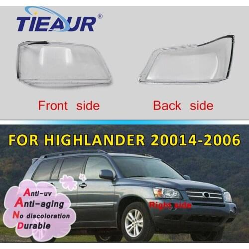Headlamp Headlight case Transparent Glass Lens Cover for Highlander Clear Shell-Cover Lampshade 04-06 Replacement DIY