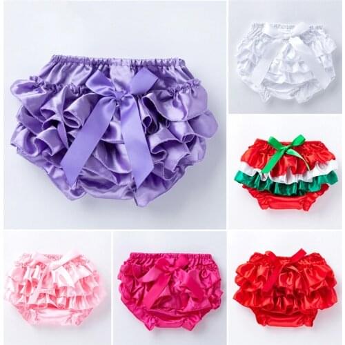 Baby Cotton lace Bloomers shorts Cute Baby Diaper Cover Newborn Flower Shorts Toddler fashion Summer Satin Pants with Skirt