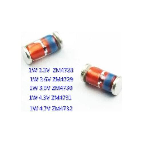 20PCS 1W LL41 SMD Zener Diode 3V3 3V6 3V9 4V3 4V7/3.3V 3.6V 3.9V 4.3V 4.7V ZM4728 ZM4729 ZM4730 ZM4731 ZM4732 ZM4733