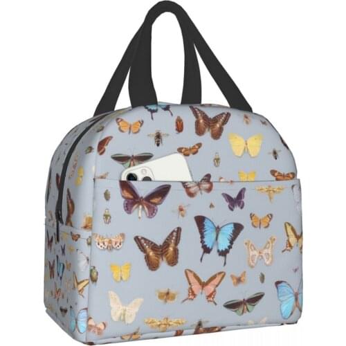Butterfly Functional Pattern Cooler Lunch Box Butterfly electric lunch box Thermal Food Picnic Lunch Bags For Women Kids