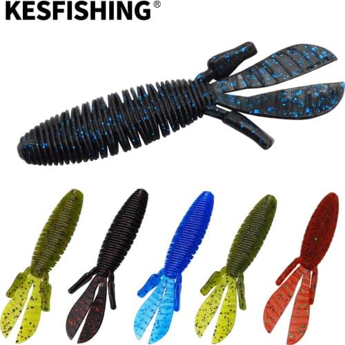KESFISHING New Lure Soft Bait MD BOMB Craw 95mm 6g 6pcs Carp Fishing Lures Soft Big Lure Isca Artificial FeederKESFISHING