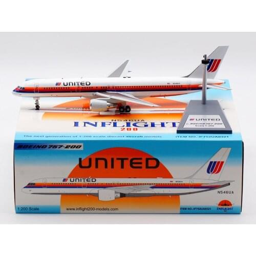 1:200 Alloy Collectible Plane INFLIGHT IF752UA0321 United Airlines BOEING B757-200 Diecast Aircarft JET Model N546UA With Stand