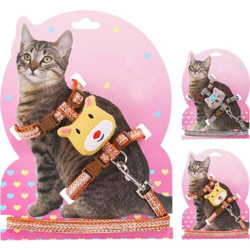 Legendog 1pc Creative Pet Harness Leash Set Adjustable Lovely Car Harness Cat Vest Harness With Leash Accessories For Outdoor