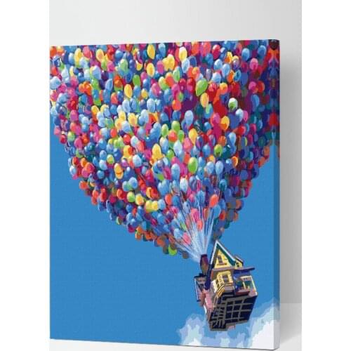 MaHuaf-X113 Digital Oil Painting On Canvas hand painted gift set of balloon sky 40x50cm framed wall Picture Painting By Numbers