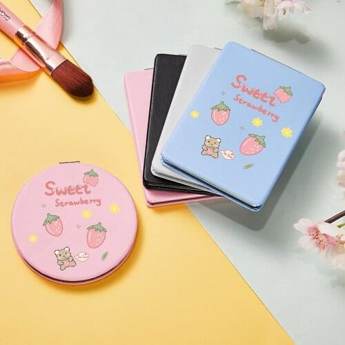 Cute Cartoon Makeup Mirror with Double Sides for women Portable Small Folding Compact Cosmetic Vanity Pocket Magnifying Mirrors