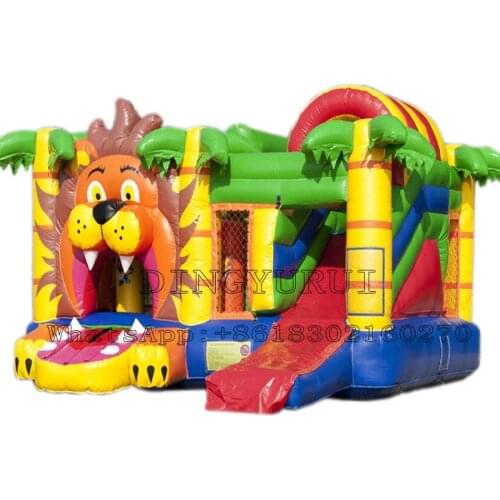 Indoor Outdoor Inflatable Jungle Bounce Combo Kids Funny Game Jumping Bouncer with Slide and Trampoline