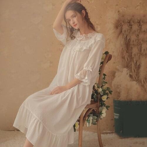 Nightdresses for Women Woman Night Sleepwear Summer Night Dress White Lace Nightgown Vintage Princess Nightgown Tulle Nightgown