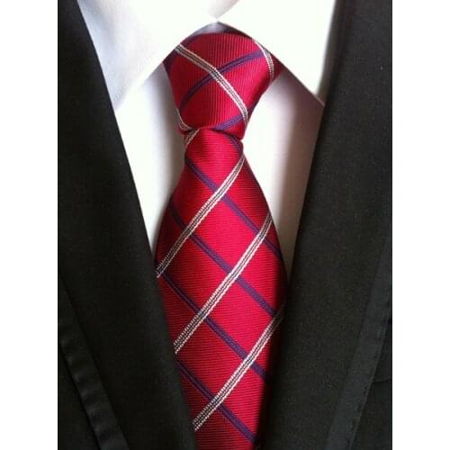 New Classic 8cm Geometric Red White Paisley Silk Ties Mens Neck Tie Jacquard Woven Ties for Men Wedding Business Party Gravatas