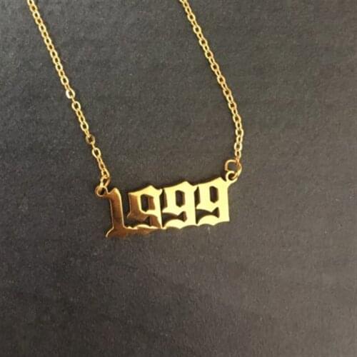 Stainless Steel Year Number Necklaces1999 2020 Pendants For Women Men Gold Long Chain Male Female Necklace Fashion Jewelry