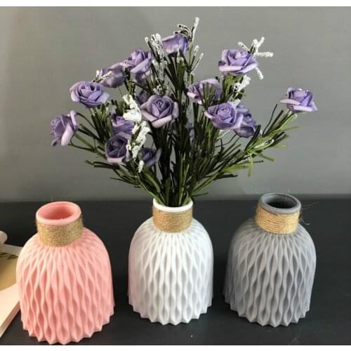 Plastic Vase European Style Home Decoration Vase Anti-ceramic Plastic Unbreakable Wedding Dried Flowers Plants Hydroponic Pots