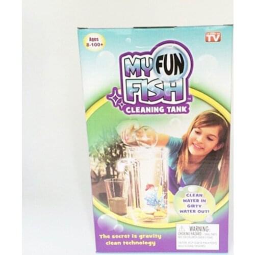 Drop Shipping 2018 NEW My Fun Fish Self Cleaning Tank Complete Aquarium Setup for Children Toy Aquarium