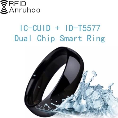 RFID Dual Chip Smart Ring Rewritable CUID Card Copy T5577 Key 13.56Mhz 125Khz Copier Badge Duplicator Waterproof Clone Tag