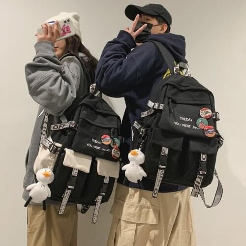 College students Bag Mens Korean-style high school fashion backpack womens large capacity mens travel backpack