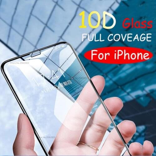 Screen Protector For iPhone 8 7 6s 6 x 10 D Edge Tempered Glass on for iPhone 7 8 6s 6 X XS MAX XR Case Friendly Glass Film