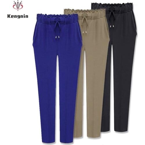 2020 New Autumn Winter Plus Size 4XL,5XL,6XL Women Harem Pants European Style Casual Ladies Trousers Elastic Waist Capris KE016