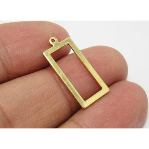 10pcs Brass rectangle charm 22.8x10.3x0.8mm Raw brass earrings pendant Geometric findings R1279
