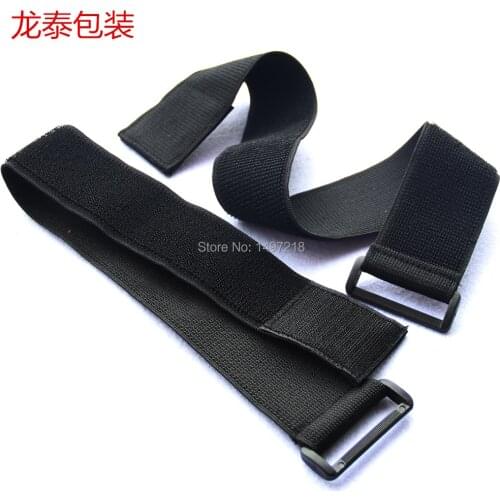 Free shipping 10pcs 3.8cm x 40cm nylon self adhesive elastic strap tapes with plastic buckle sticky Hook Loop cable ties
