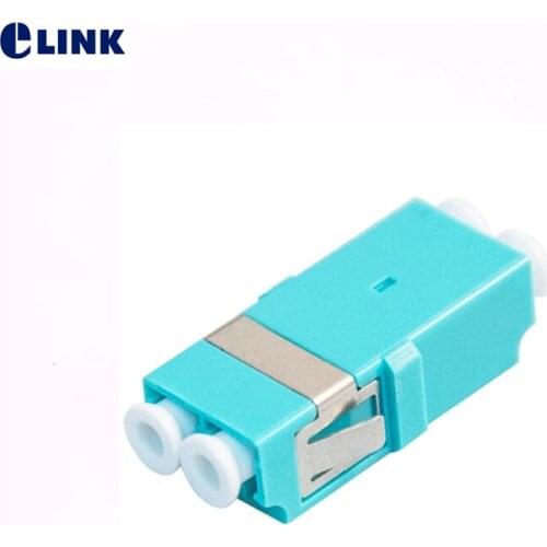 100pcs LC UPC duplex OM3 aqua flangeless fiber optic adapter LC UPC ftth coupler DX without flange free shipping IL