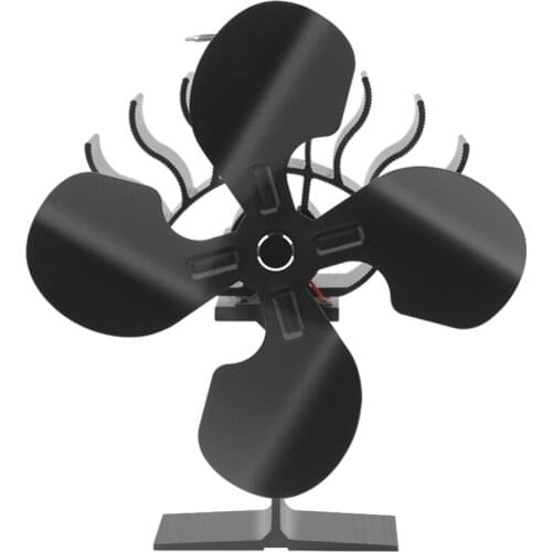 4 Blade Heat Powered Stove Fan for Wood Log Burner Fireplace Quiet Environmental Fan Heater Efficient Heat Distribution Warm Air