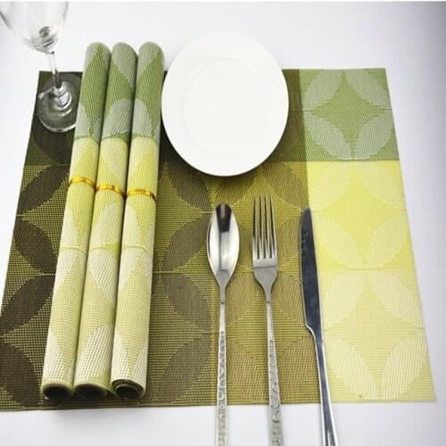 4pcs/lot pvc placemat dining table mats set de table bowl pad napkin dining table tray mat coasters kids table decor EJI 0820