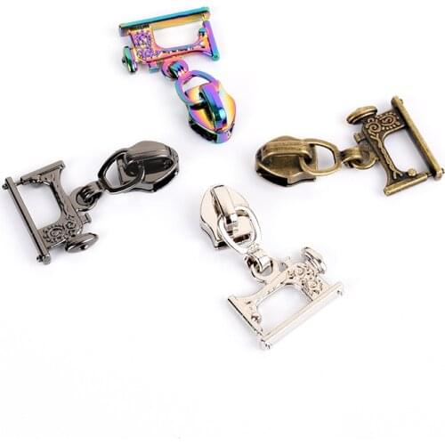 5# Gold Plated Fix Zip Puller/Zipper Pull Sliders Zip Head Zipper Repair Instant Removable For DIY. Rainbow Color Zipper Puller