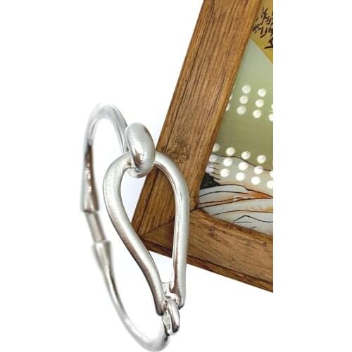 Brushed Gold Silver Plated Matte Bangle Unique Bracelet Trend Jewelry For Women Girls Gift 7.5 Inch