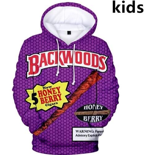2 to 14 years Funny Foods Backwoods Honey Berry Clothing Children Kids Boys Girls 3d Hoodies Sweatshirt Outerwear Child Hoodie