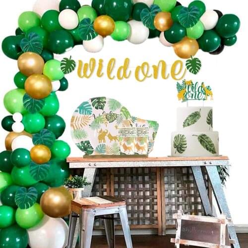 Wild One Birthday Decor Balloon Arch Garland Banner Safari Jungle Party Decor Baby Shower Boy 1 2 3 4 5 Birthday Decoration Kids