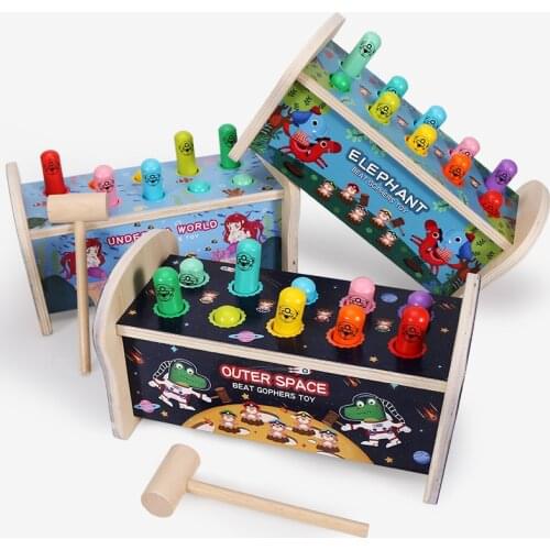 Logwood Hammer Pounding Bench Toys Wooden Pounding Bench with Hammer Kids Preschool Toys Educational Toy Fun Games for Kids