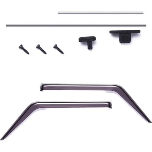 For WPL D12 1/10 Metal Long & Short Decoration Antenna & Window Sun Visor Wind Rain Shield Deflector Set