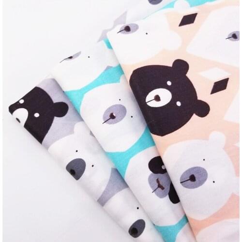 Lovely Bear Printed Pure Cotton Twill Patchwork Fabric Fat Quarters Pure Cotton Quilting DIY Sewing Home Textile Fabric For Kids