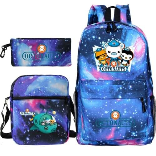 Cartoon The Octonauts Backpack Cute Bookbag Girls Boys Octonauts School Backpacks Childrens Daily Rucksack 3 Pcs Set Schoobags
