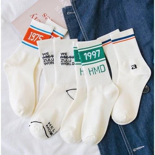 Mens Socks Hip Hop Street Sport Socks Womens Socks Harajuku Couple Letter Unisex Socks hombre calcetines mujer meias esportiva