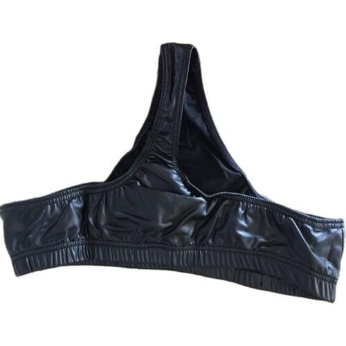 Faux Leather Appeal Men Underwear Sexy Tight Bikini Panties U Convex Pocket Design Ding Trousers Club Gay Fad Male Briefs Thong