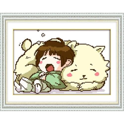 Care cross stitch kit cartoon 11ct count print canvas stitches embroidery DIY handmade needlework plus