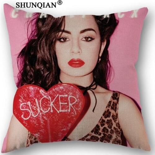 Custom Charli XCX Cotton Linen Square Zippered Pillow Cover For Office,Family Customize Your Picture 45x45cm