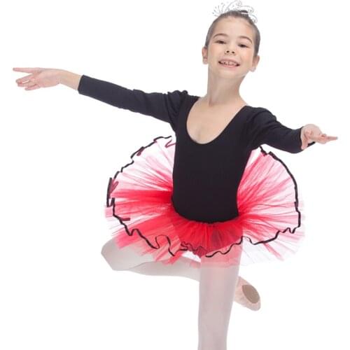 Retail Wholesale Cotton/Lycra Made Leotard Tutu for Ballet Dancing Black Top with Red Tutu All Sizes Available