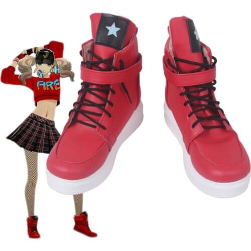 P5D Persona 5 Dancing in Starlight Anne Takamaki Cosplay Boots Red Shoes Custom Made