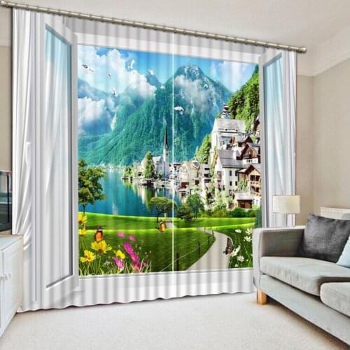 Scenic curtains Landscape Scenery Beauty Digital Photo Printing Blackout 3D Curtains for Living Room Bedding Room